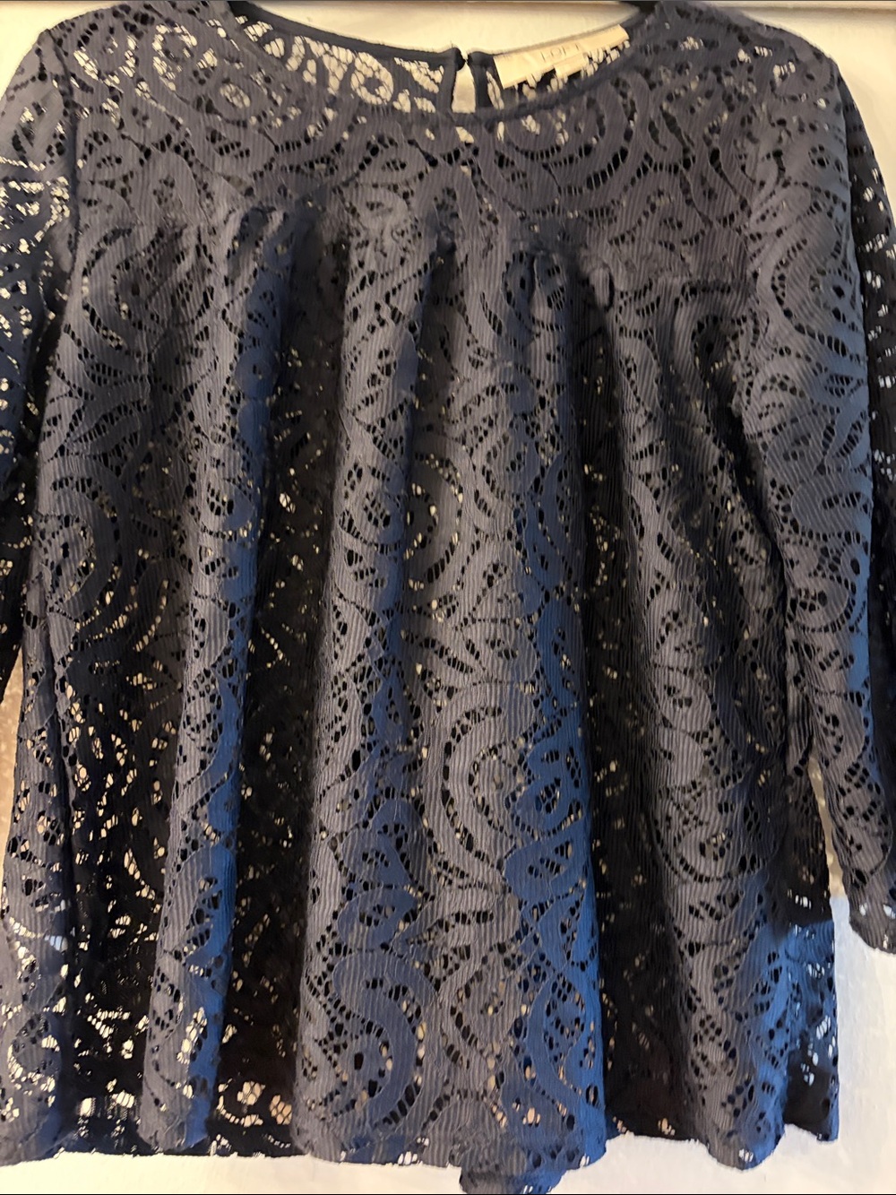 LOFT Black Lace Top
